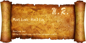 Matias Rella névjegykártya